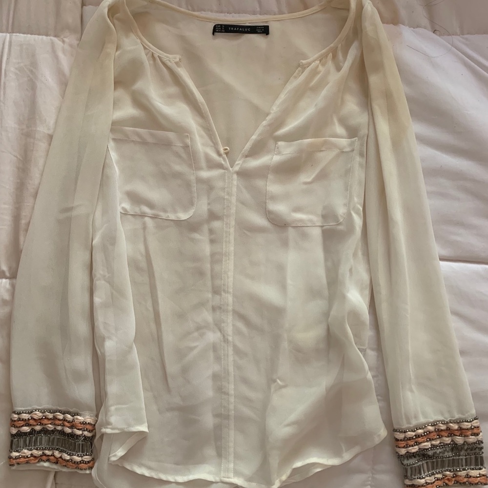 Zara Long Sleeve Blouse Size Small
